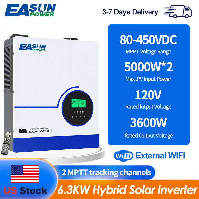 Grid Tie Inverter Limiter 2000W - EASUN POWER 6300W Hybrid-Solarwechselrichter, 48V DC
