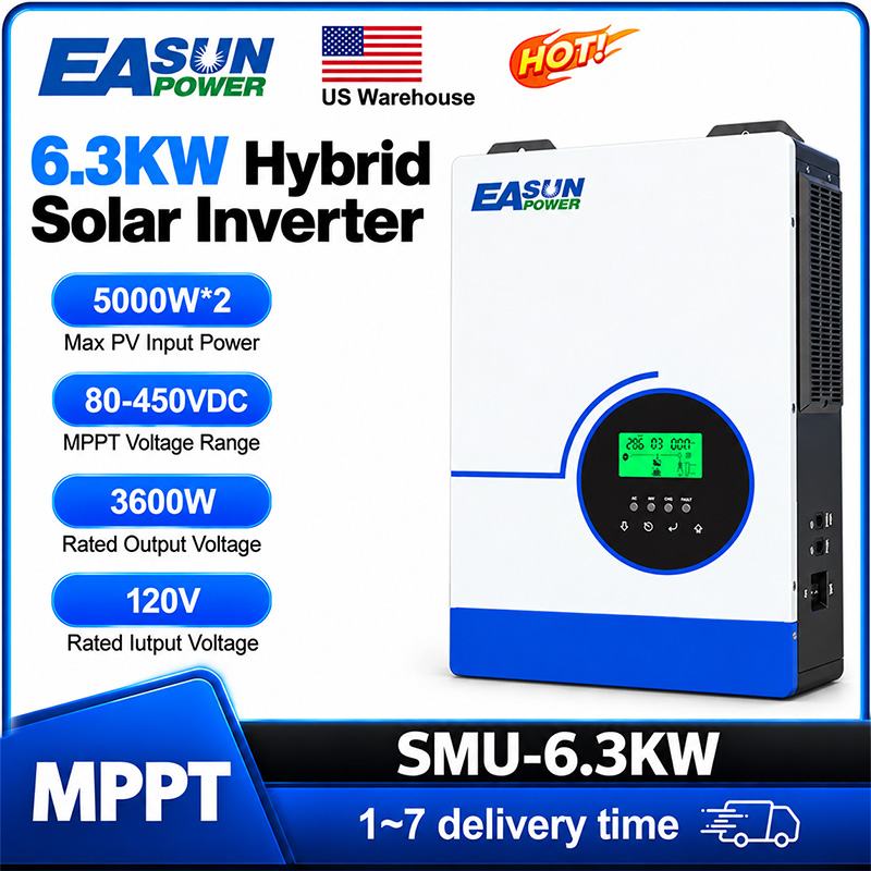 Grid Tie Inverter Limiter 2000W - EASUN POWER 6300W Hybrid-Solarwechselrichter, reine Sinuswelle,